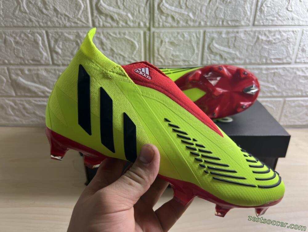 Adidas Predator Edge Geometric+ FG High-Tops Soccer Cleats - Green/Red