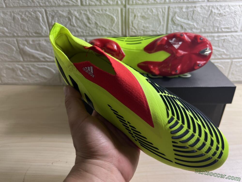 Adidas Predator Edge Geometric+ FG High-Tops Soccer Cleats - Green/Red