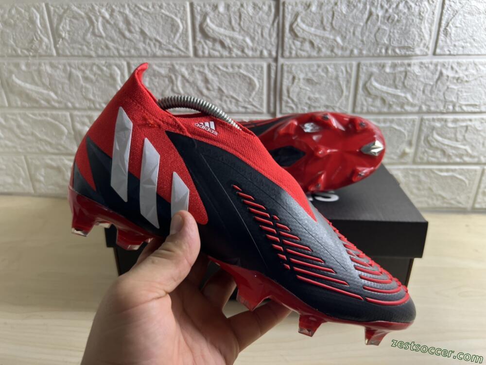 Adidas Predator Edge Geometric+ FG High-Tops Soccer Cleats - Red/Black/White