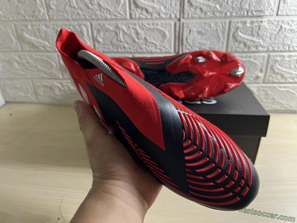 Adidas Predator Edge Geometric+ FG High-Tops Soccer Cleats - Red/Black/White