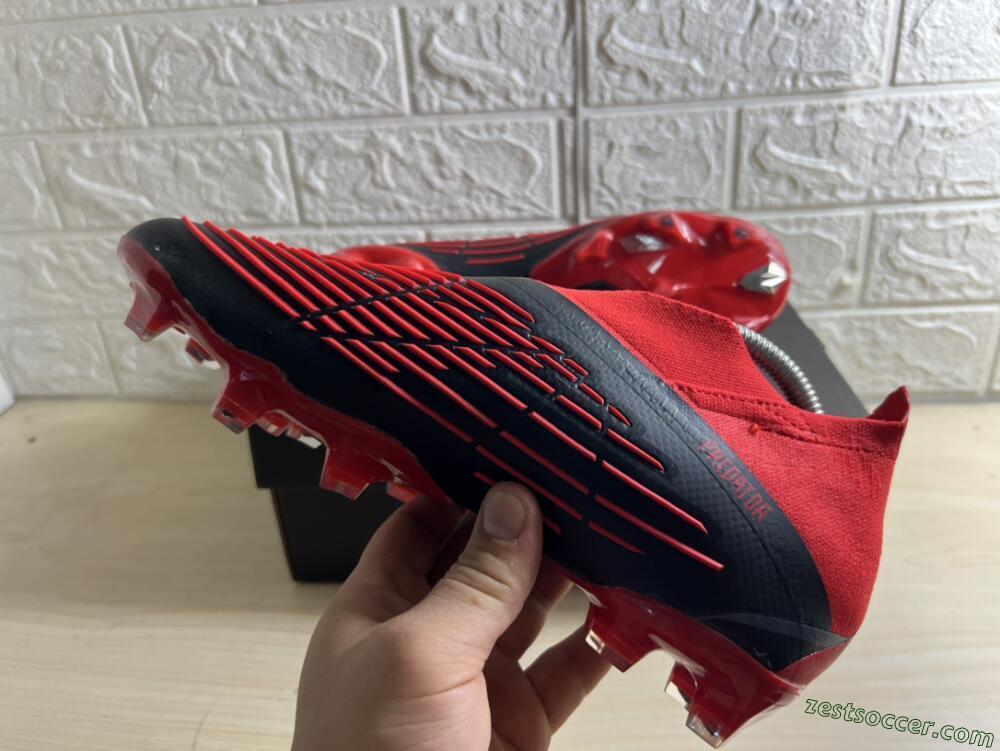 Adidas Predator Edge Geometric+ FG High-Tops Soccer Cleats - Red/Black/White