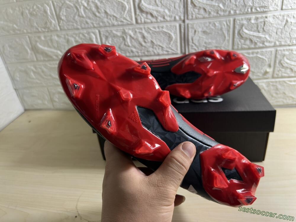 Adidas Predator Edge Geometric+ FG High-Tops Soccer Cleats - Red/Black/White