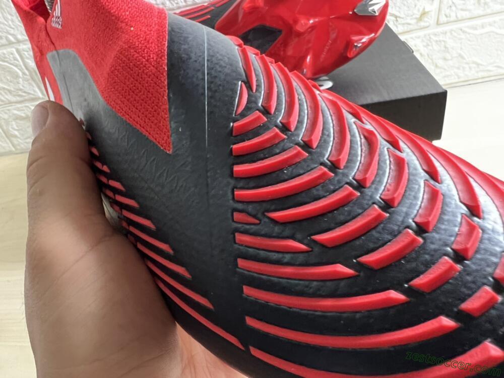 Adidas Predator Edge Geometric+ FG High-Tops Soccer Cleats - Red/Black/White