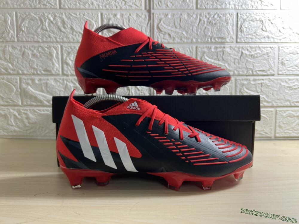 Adidas Predator Edge Geometric.1 FG High-Tops Soccer Cleats - Red/Black/White