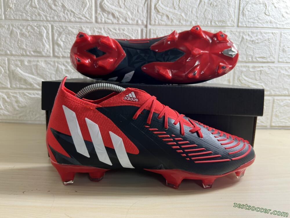 Adidas Predator Edge Geometric.1 FG High-Tops Soccer Cleats - Red/Black/White