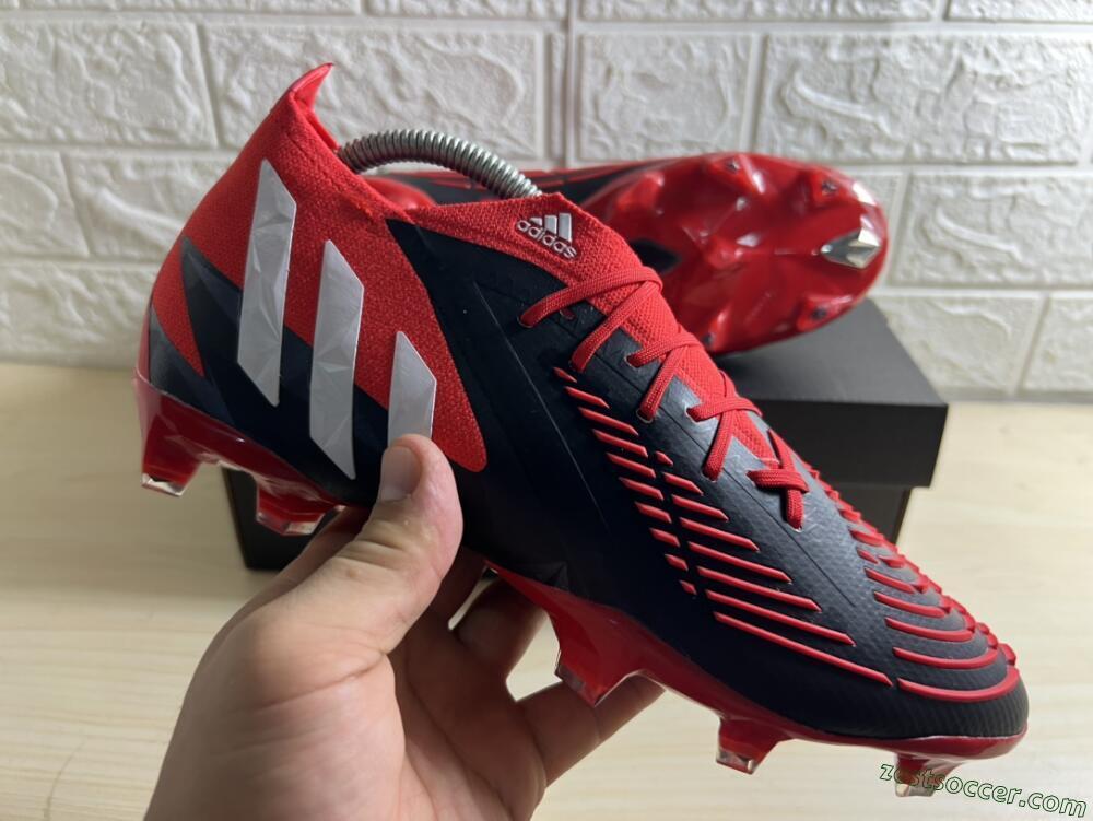 Adidas Predator Edge Geometric.1 FG High-Tops Soccer Cleats - Red/Black/White