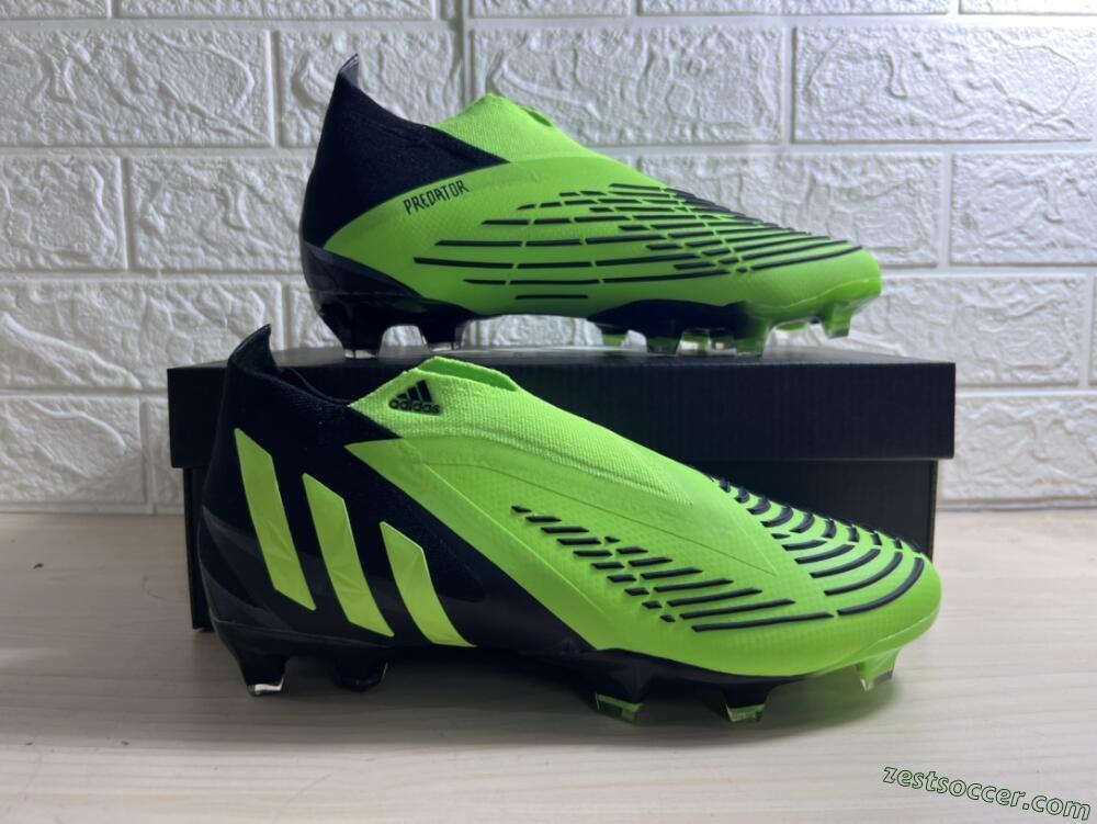 Adidas Predator Edge Geometric+ FG High-Tops Soccer Cleats - Green/Black