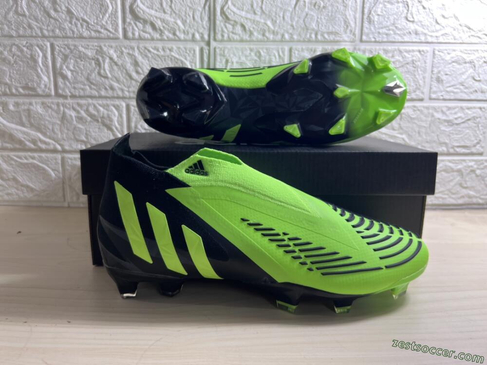 Adidas Predator Edge Geometric+ FG High-Tops Soccer Cleats - Green/Black