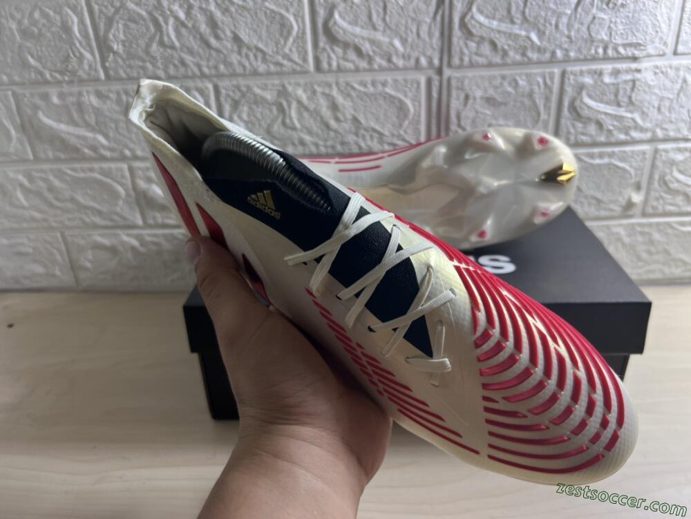 Adidas Predator Edge.1 Low FG Low-Tops Soccer Cleats - White/Red