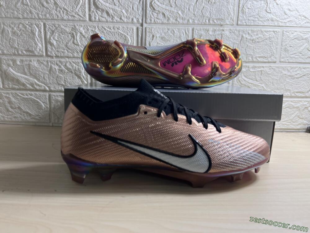 Nike Air Zoom Mercurial Vapor 15 Elite FG Low-Tops Soccer Cleats - Gold/White/Black