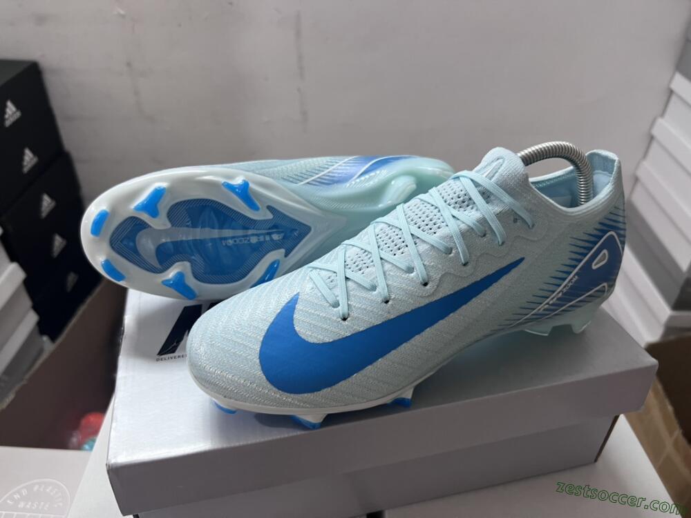 Nike Air Zoom Mercurial Vapor 16 Elite FG Low-Tops Soccer Cleats - Jade/White