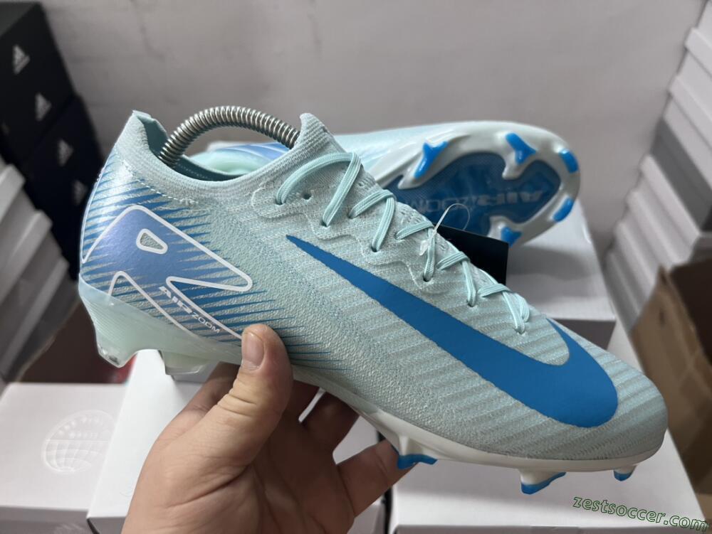 Nike Air Zoom Mercurial Vapor 16 Elite FG Low-Tops Soccer Cleats - Jade/White