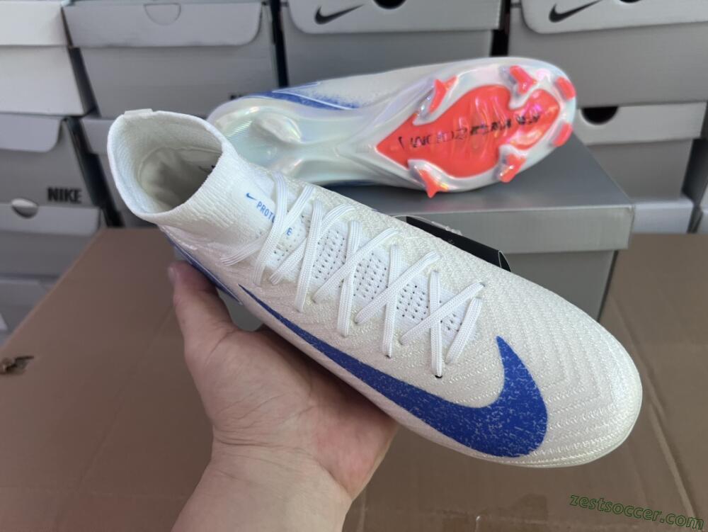Nike Air Zoom Mercurial Superfly 10 Elite FG High-Tops Soccer Cleats - Grey/Blue/Orange