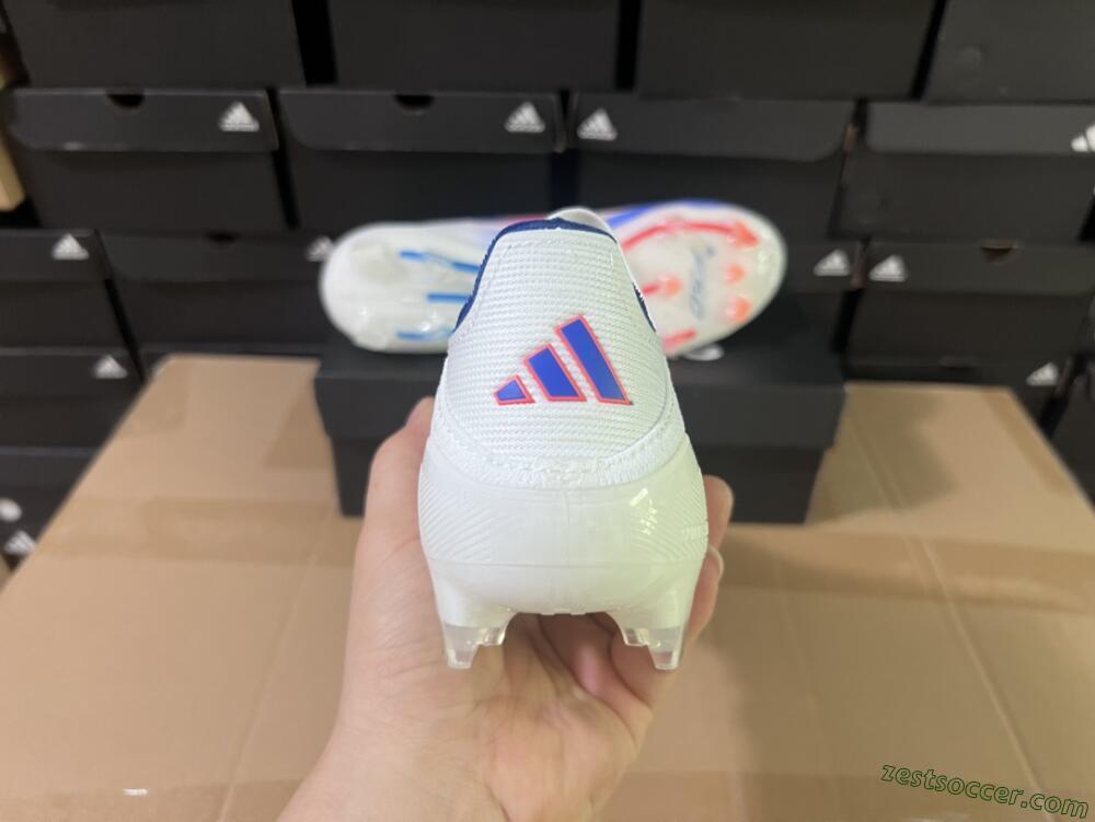Adidas F50 Adizero FG Low-Tops Soccer Cleats - White/Blue/Orange