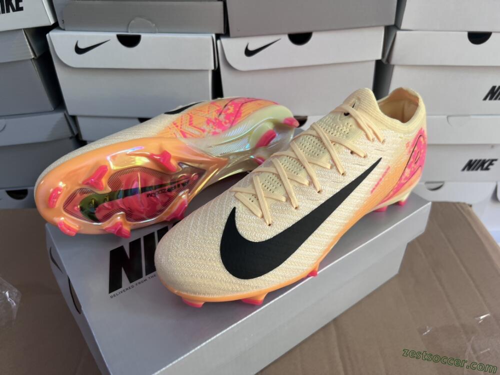 Nike Air Zoom Mercurial Vapor 16 Elite FG Low-Tops Soccer Cleats - Yellow/Black/Pink