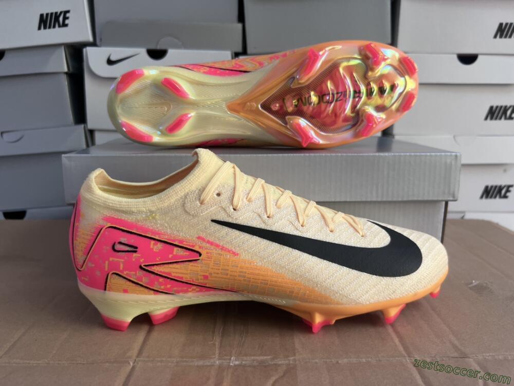 Nike Air Zoom Mercurial Vapor 16 Elite FG Low-Tops Soccer Cleats - Yellow/Black/Pink