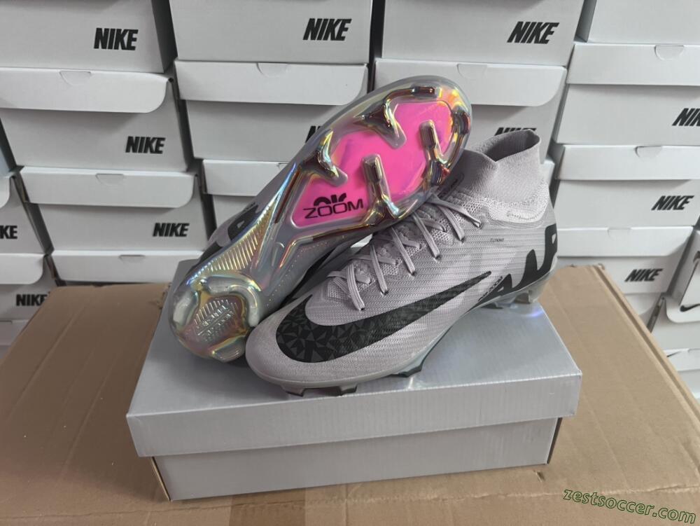 Nike Air Zoom Mercurial Superfly 9 Elite FG High-Tops Soccer Cleats - Purple/Black/Gold