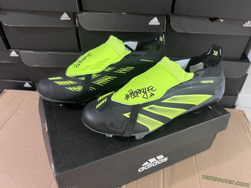 Adidas Predator Elite Foldover Tongue FG Low-Tops Soccer Cleats - Black/Yellow/Blue