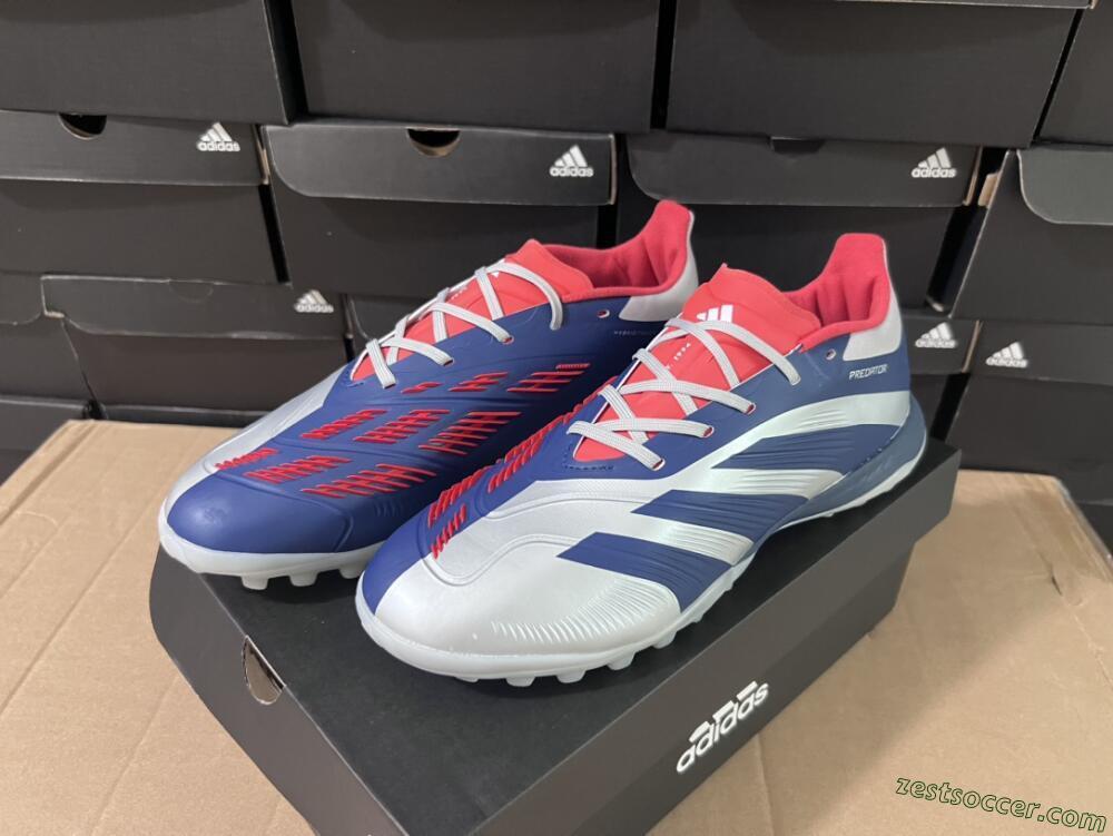 Adidas Predator 24 Elite TF Low-Tops Soccer Shoes - Silver/Blue/Red