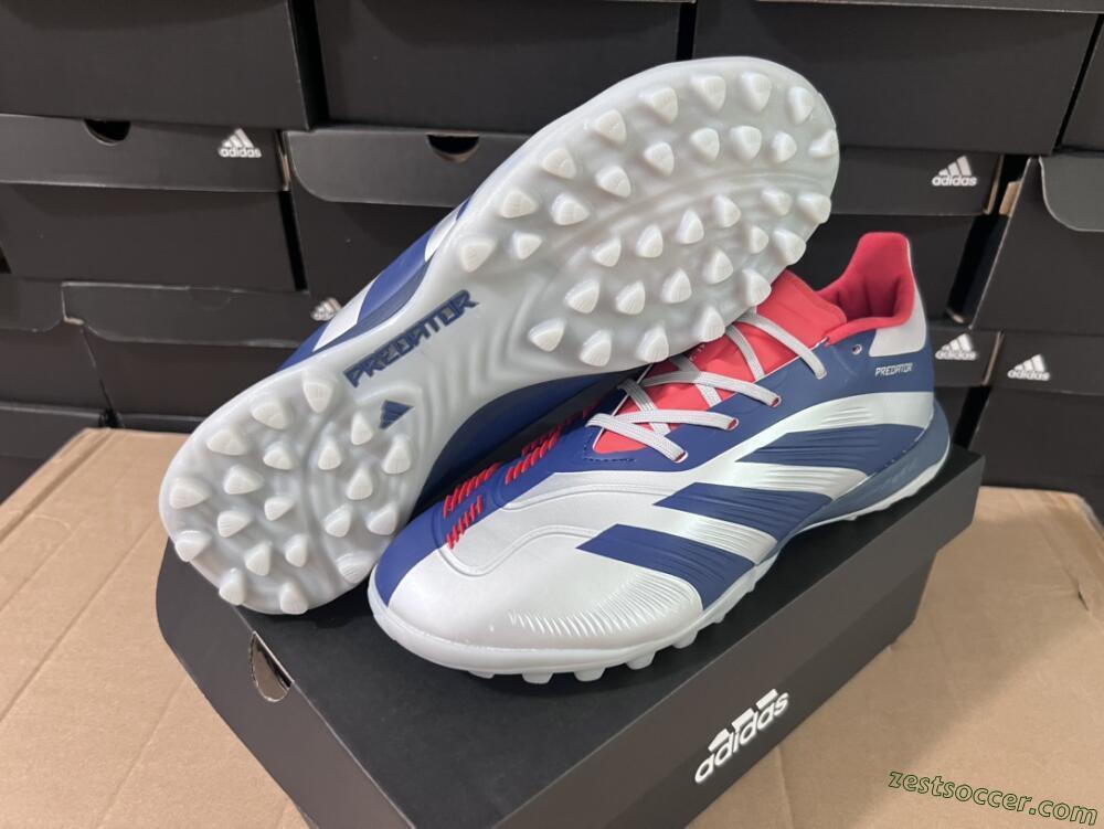 Adidas Predator 24 Elite TF Low-Tops Soccer Shoes - Silver/Blue/Red