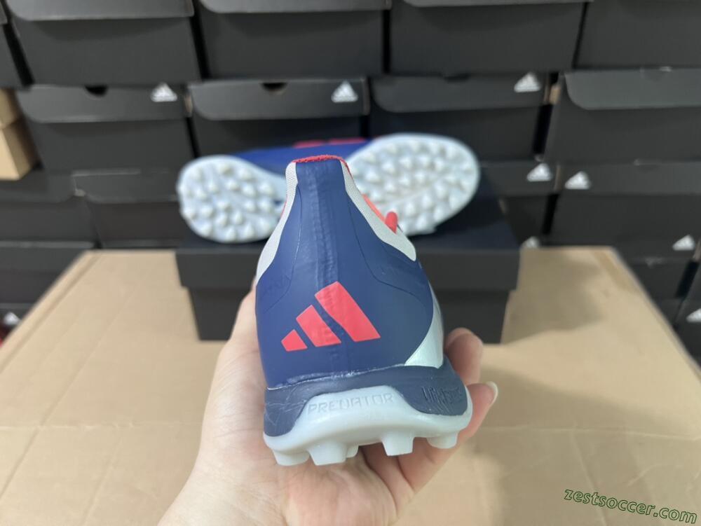 Adidas Predator 24 Elite TF Low-Tops Soccer Shoes - Silver/Blue/Red