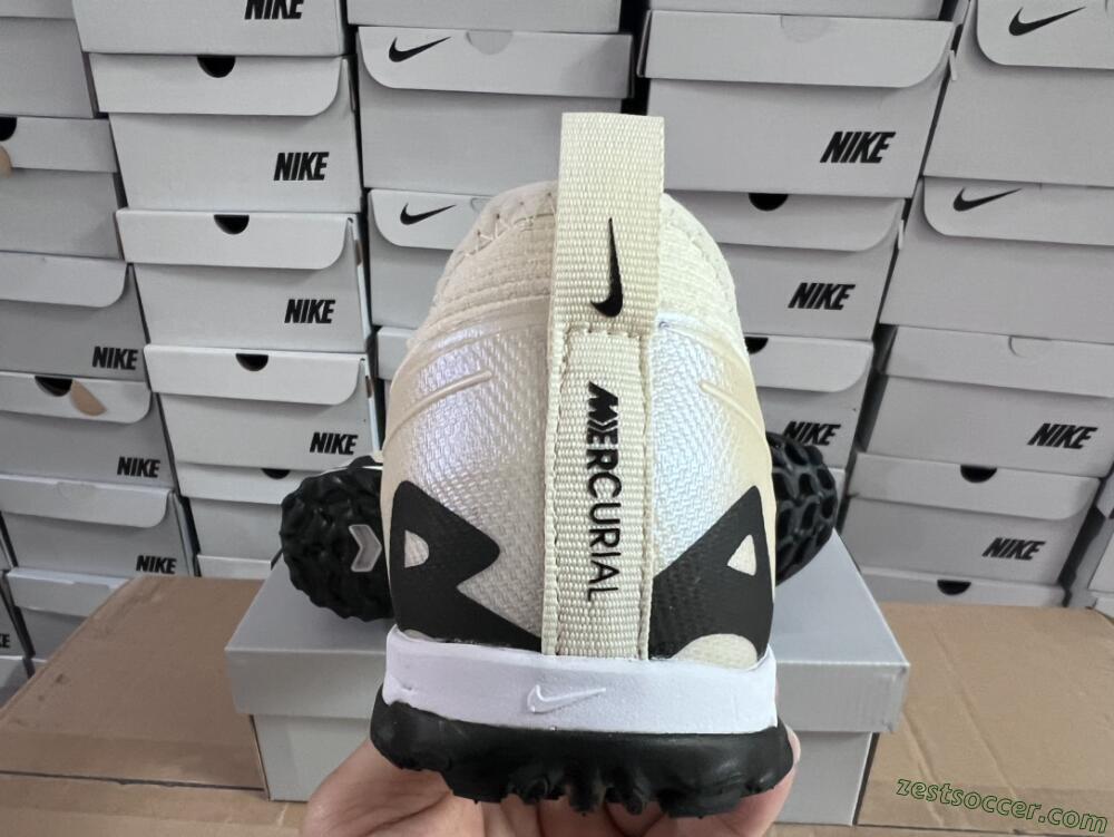 Nike Air Zoom Mercurial Vapor 15 Elite TF Low-Tops Soccer Shoes - Beige/Black/White