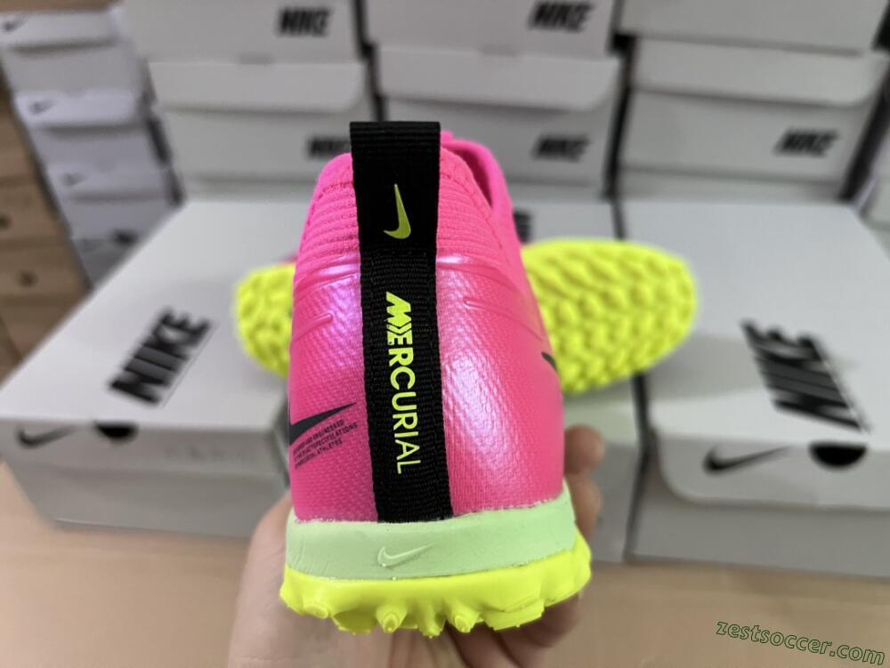 Nike Air Zoom Mercurial Vapor 15 Pro TF Low-Tops Soccer Shoes - Pink/Yellow/Green/Black