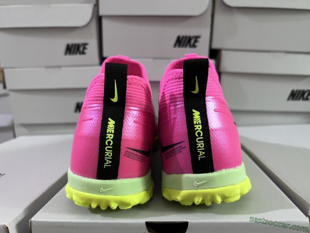 Nike Air Zoom Mercurial Vapor 15 Pro TF Low-Tops Soccer Shoes - Pink/Yellow/Green/Black