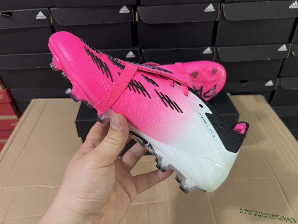 Adidas Predator Elite Foldover Tongue FG Low-Tops Soccer Cleats - Pink/Grey/White