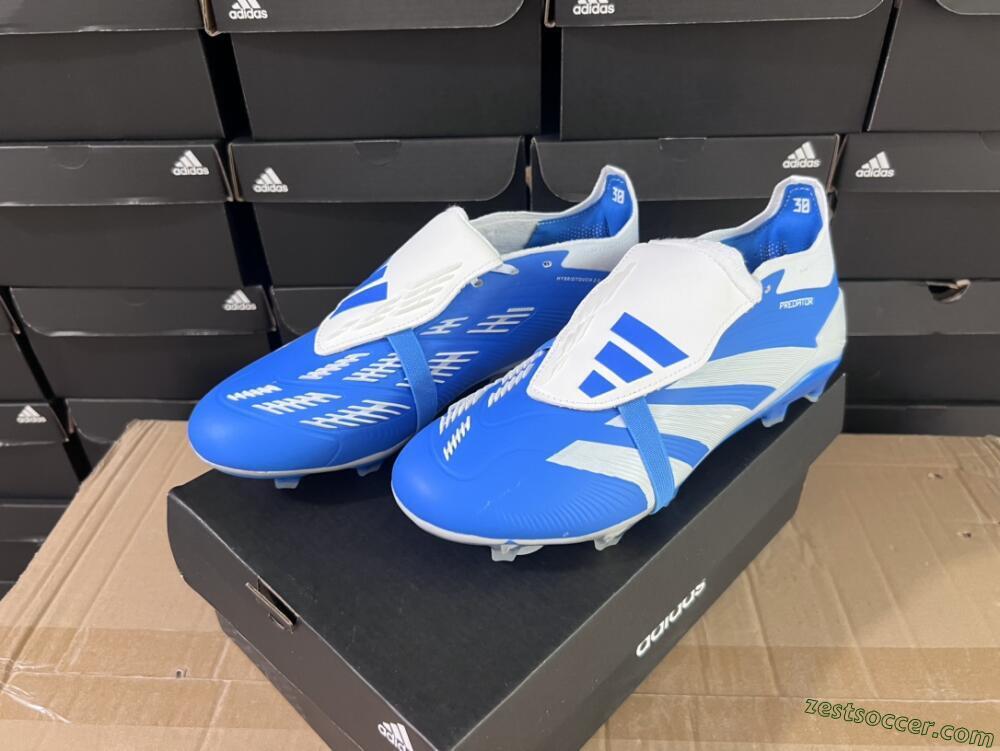 Adidas Predator Elite Foldover Tongue FG Low-Tops Soccer Cleats - Blue/white/Beige