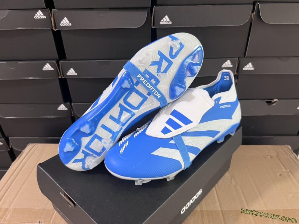 Adidas Predator Elite Foldover Tongue FG Low-Tops Soccer Cleats - Blue/white/Beige