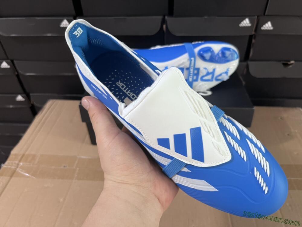 Adidas Predator Elite Foldover Tongue FG Low-Tops Soccer Cleats - Blue/white/Beige