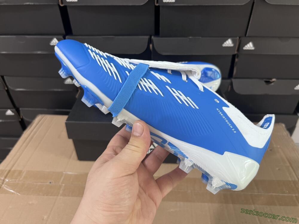 Adidas Predator Elite Foldover Tongue FG Low-Tops Soccer Cleats - Blue/white/Beige