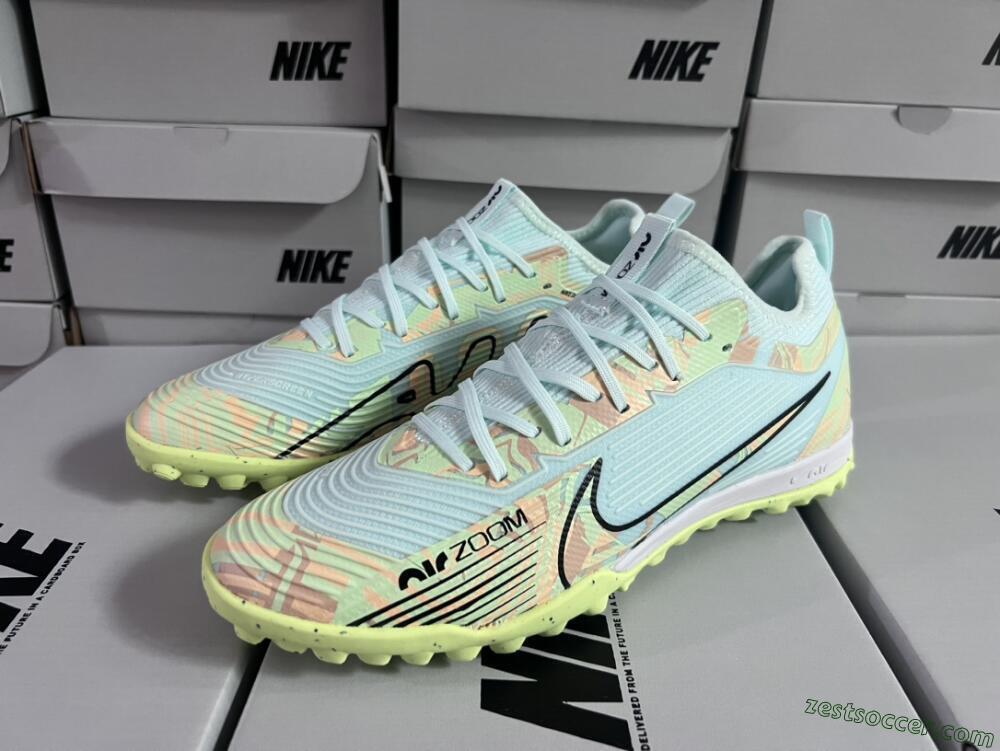 Nike Air Zoom Mercurial Vapor 15 Pro TF Low-Tops Soccer Shoes - Jade/Yellow/Black
