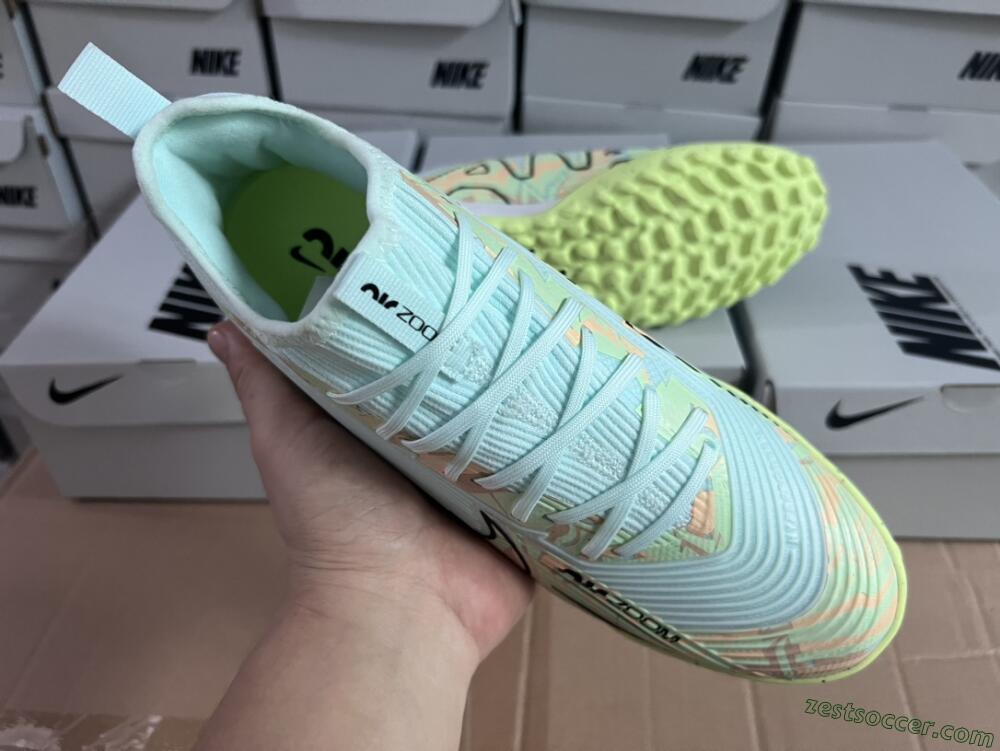 Nike Air Zoom Mercurial Vapor 15 Pro TF Low-Tops Soccer Shoes - Jade/Yellow/Black