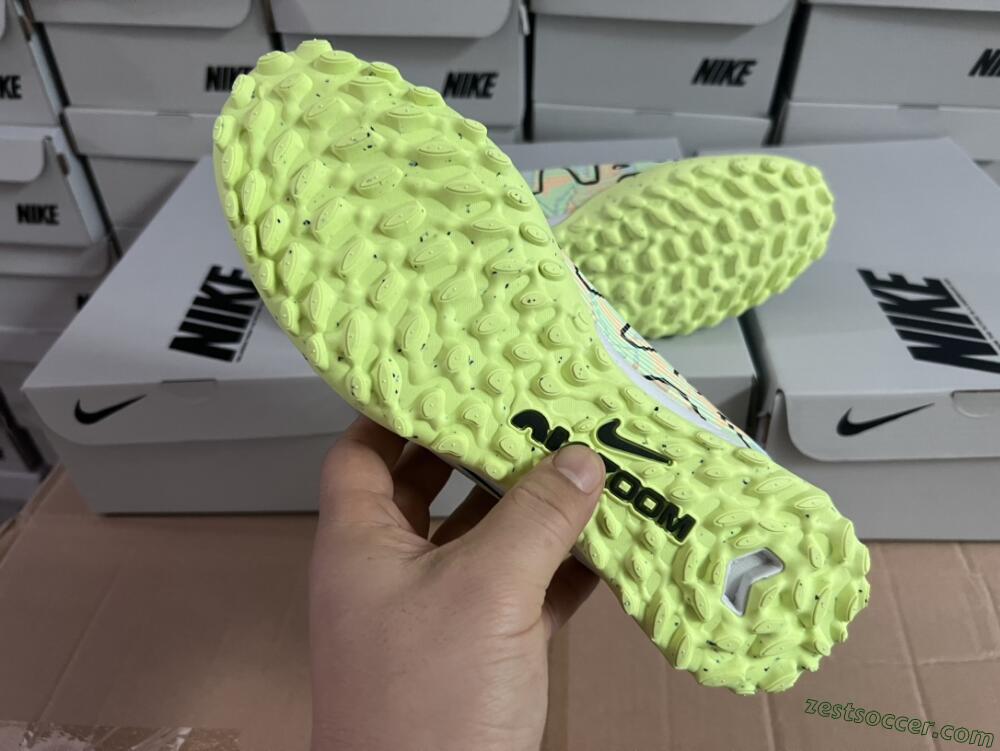 Nike Air Zoom Mercurial Vapor 15 Pro TF Low-Tops Soccer Shoes - Jade/Yellow/Black