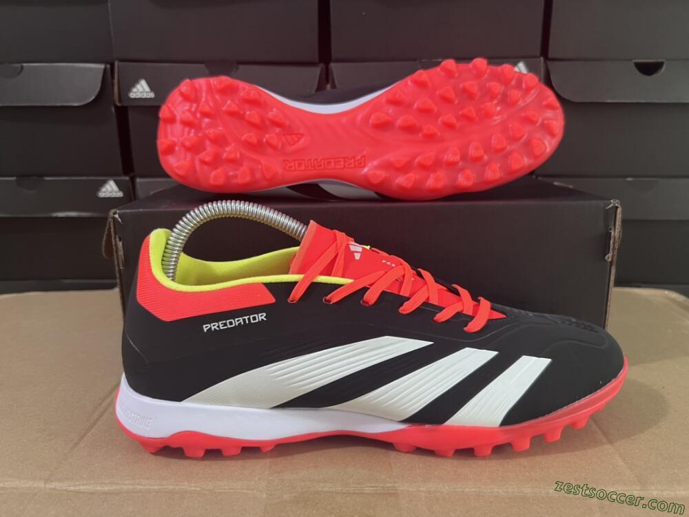 Adidas Predator 24 Elite TF Low-Tops Soccer Shoes - Black/White/Orange