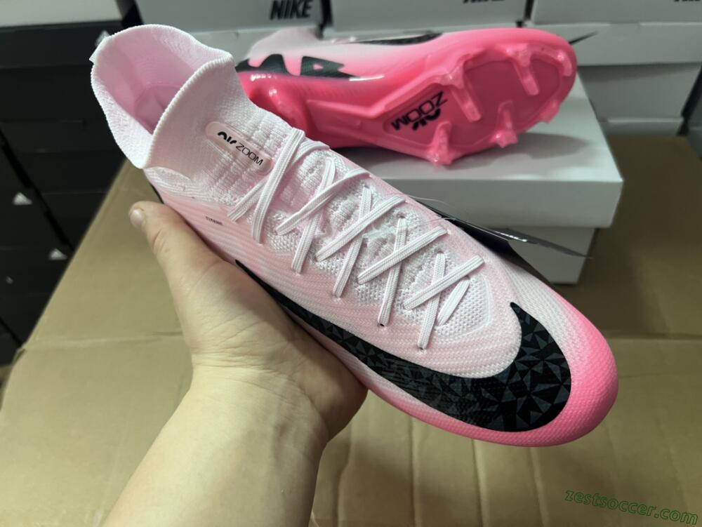 Nike Air Zoom Mercurial Superfly 9 Elite FG High-Tops Soccer Cleats - Pink/Black