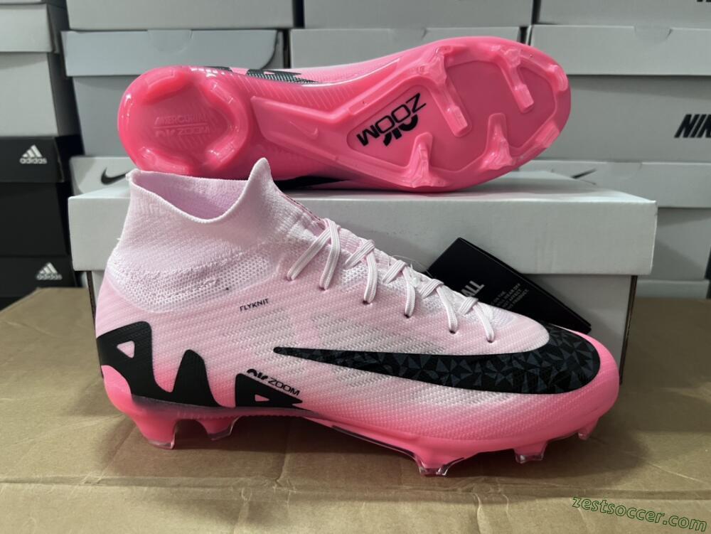 Nike Air Zoom Mercurial Superfly 9 Elite FG High-Tops Soccer Cleats - Pink/Black