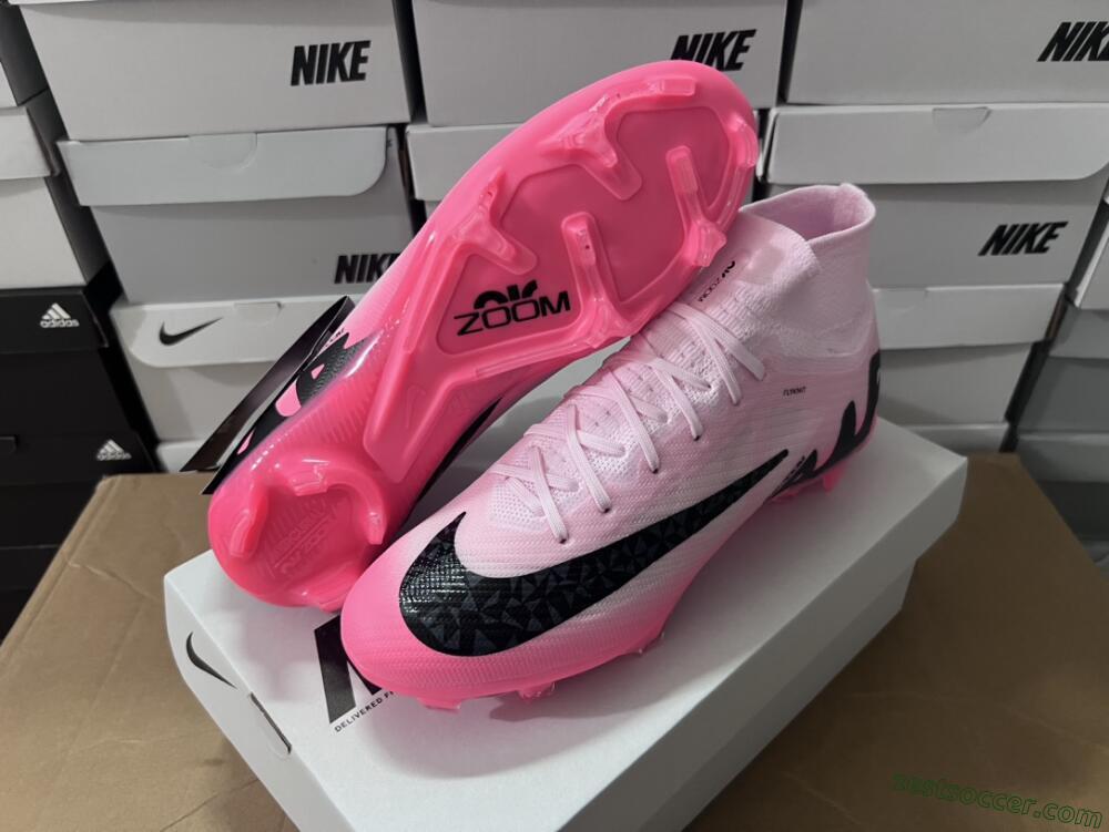 Nike Air Zoom Mercurial Superfly 9 Elite FG High-Tops Soccer Cleats - Pink/Black