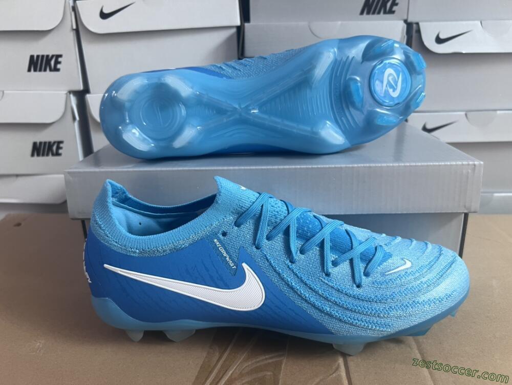 Nike Phantom Luna Elite NU FG Low-Tops Soccer Cleats - Light Blue/White