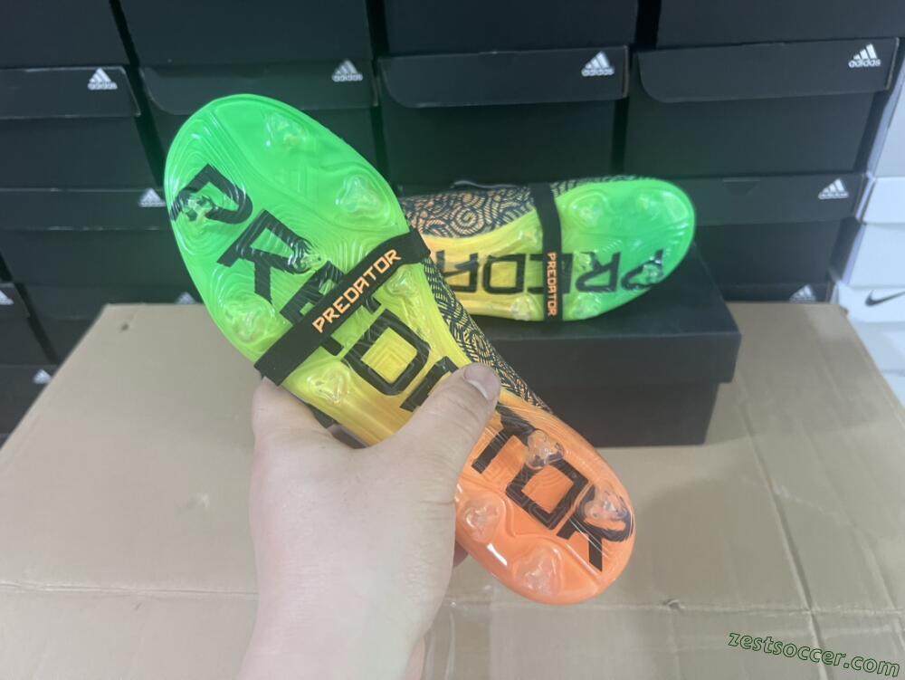 Adidas Predator Elite Foldover Tongue FG Low-Tops Soccer Cleats - Black/White/Green