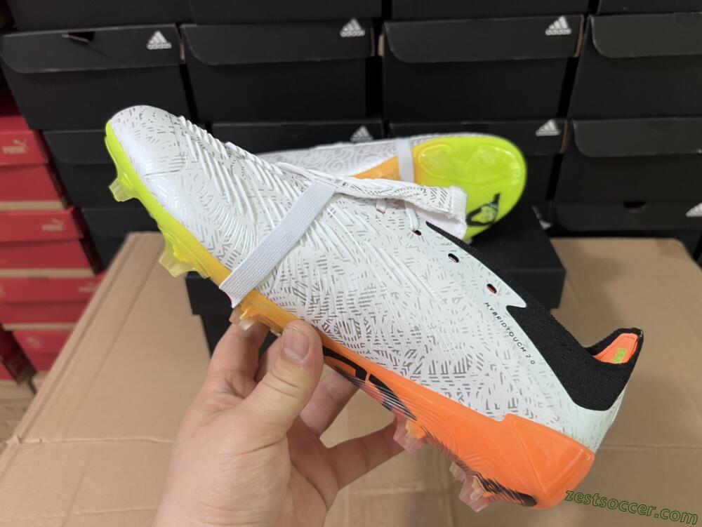 Adidas Predator Elite Foldover Tongue FG Low-Tops Soccer Cleats - White/Black/Orange