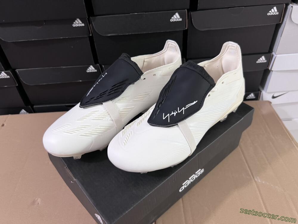 Adidas Predator Elite Foldover Tongue FG Low-Tops Soccer Cleats - Beige/Black/White