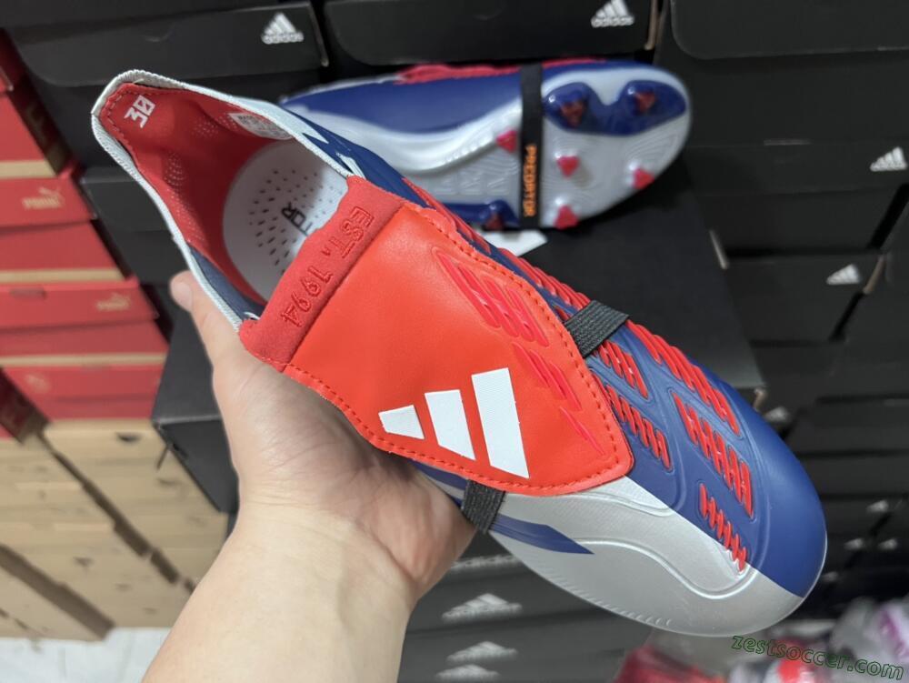 Adidas Predator Elite Foldover Tongue FG Low-Tops Soccer Cleats - Silver/Black/Red