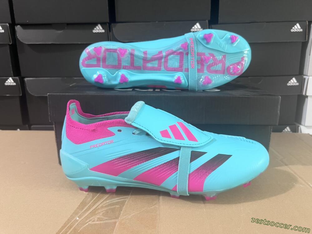 Adidas Predator Elite Foldover Tongue FG Low-Tops Soccer Cleats - Jade/Red/Pink