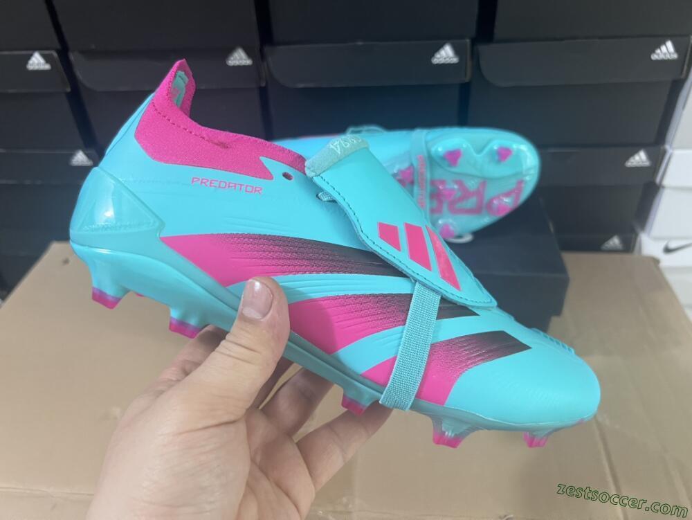 Adidas Predator Elite Foldover Tongue FG Low-Tops Soccer Cleats - Jade/Red/Pink