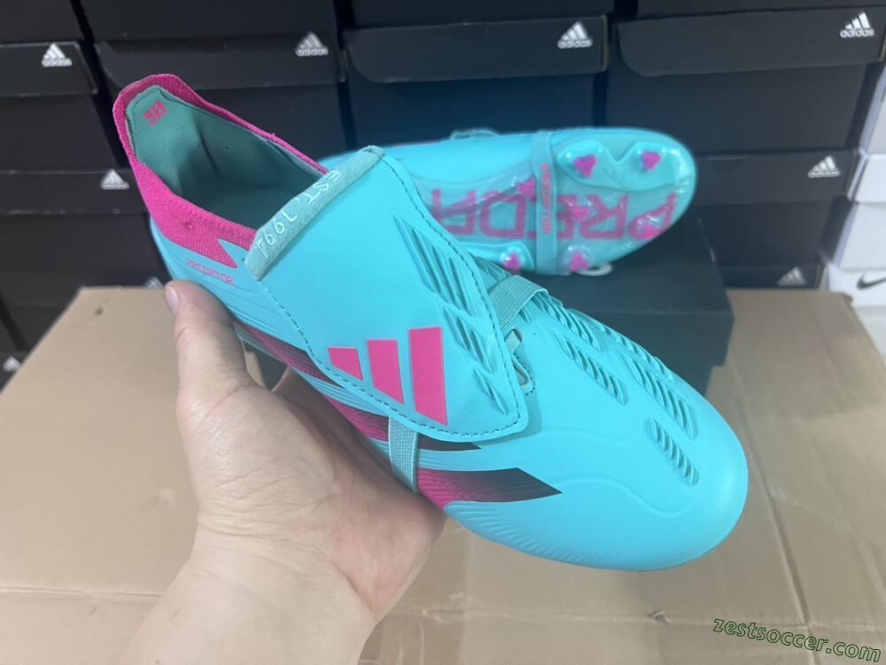 Adidas Predator Elite Foldover Tongue FG Low-Tops Soccer Cleats - Jade/Red/Pink