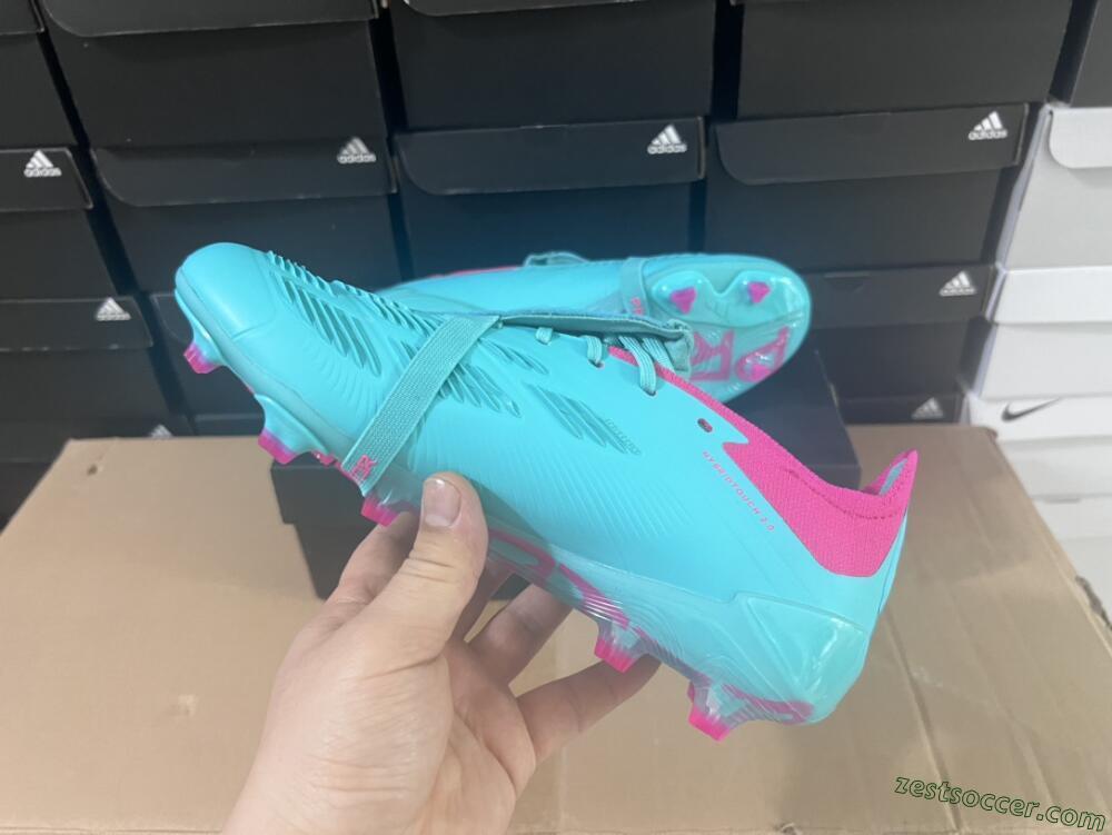 Adidas Predator Elite Foldover Tongue FG Low-Tops Soccer Cleats - Jade/Red/Pink