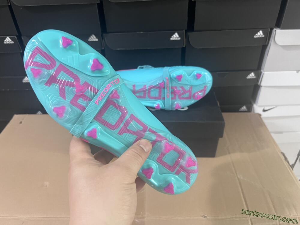Adidas Predator Elite Foldover Tongue FG Low-Tops Soccer Cleats - Jade/Red/Pink